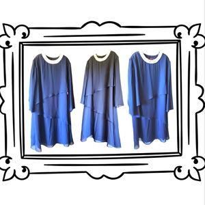 🔥👗EUC/"CANDLELIGHT & CHAMPAGNE" DRESS-NAVY 👗